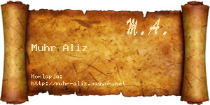 Muhr Aliz névjegykártya